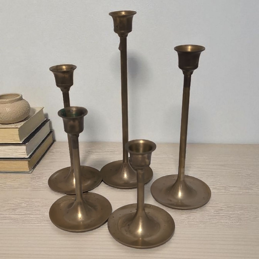 Brass Candle Holders 5 With Box 1983